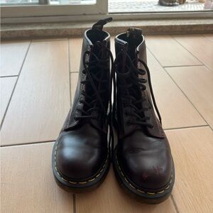 DR MARTENS - 1460 Cherry Red Arcadia Leather Boots